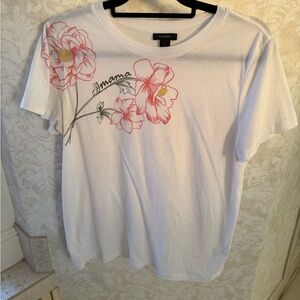 Halogen White Crewneck Tee with Black Label